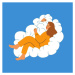 Ilustrace Woman sleeping on a cloud. Sweet, Sycomore, 40 × 40 cm