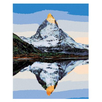 Diamondi - HORA MATTERHORN A JEJÍ ODRAZ V JEZEŘE, 40x50 cm, vypnuté plátno na rám