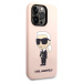 Karl Lagerfeld Liquid Silicone Ikonik NFT kryt iPhone 15 Pro Max růžový