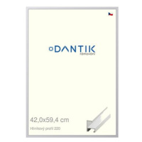 DANTIK rámeček 42 × 59,4, ALU profil 6220 Bílý matný plexi čiré