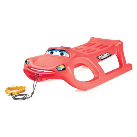 TULIMI Sáňky plastové CAR SMILE, 91,3x29,1x44,9, nosnost 50kg, červené