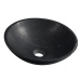 SAPHO BLOK kamenné umyvadlo o 40x12 cm, černý Marquin, matný