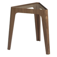 Estila Moderní hnědý příruční stolek Vita Naturale trojúhelníkový 58cm
