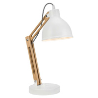 Bílo-hnědá stolní lampa s kovovým stínidlem, výška 44 cm Marcello – LAMKUR