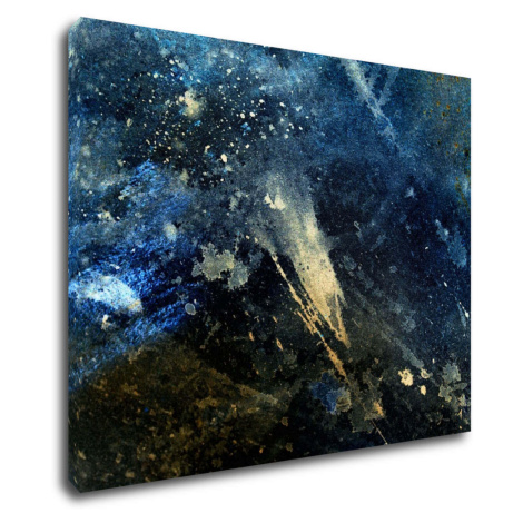 Impresi Obraz Abstrakt modrý se zlatým detailem - 90 x 70 cm