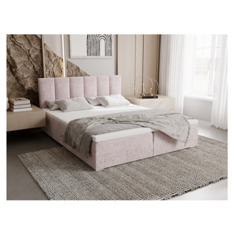 Čalouněná postel 160x200 ELSIE 3 s úložným prostorem - růžová