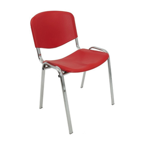Konferenční plastová židle ISO CHROM Červená Mazur