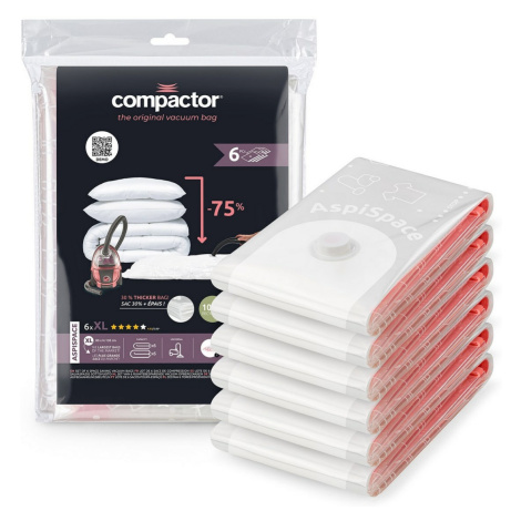 Compactor Sada vakuových úložných pytlů Aspispace XL 6 ks, 140 l, 80 x 130 cm