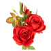 Umělý svazek Růže se dvěma květy a poupětem, červená, 71 cm