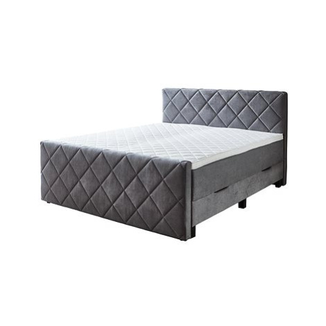 SUN GARDEN Kontinentální postel Chester BX2200, včetně topperu, 180 × 200 cm šedá