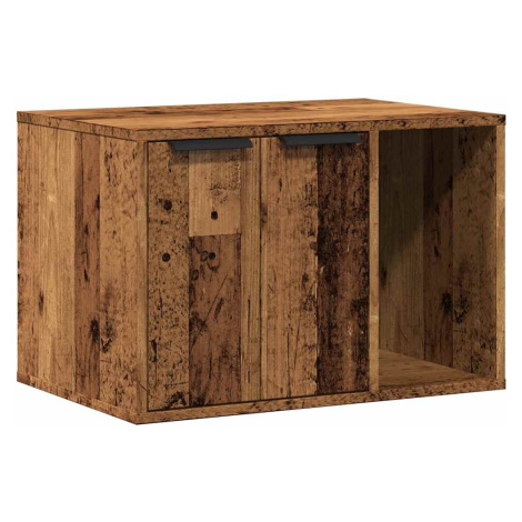 vidaXL Skříňka na kočičí záchod old wood 60x40x40 cm kompozitní dřevo