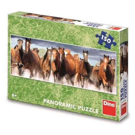 Puzzle 150 Koně ve vodě panoramic Dino