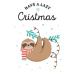 Ilustrace Cute sloths, funny Christmas illustrations with, ma_rish, 26.7 × 40 cm