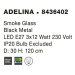 NOVA LUCE závěsné svítidlo ADELINA kouřové sklo černý kov E27 3x12W 230V IP20 bez žárovky 843640