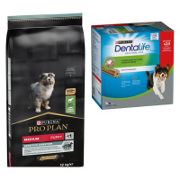 PURINA PRO PLAN granule + Dentalife snacky zdarma - Medium Puppy Lamb & Rice Sensitive Digestion