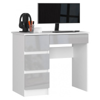 Ak furniture Psací stůl A-7 90 cm bílý/šedý levý