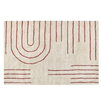 Bavlněný koberec 140 x 200 cm béžový/červený TIRUPATI, 303055