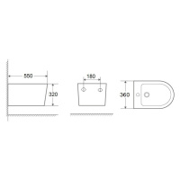 HOPA Závěsný bidet OVALE BASSO II OLKLT1003F