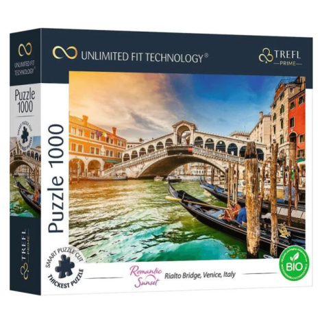 Trefl Prime puzzle 1000 UFT - Romantický západ slunce: Most Rialto v Benátkách, Itálie