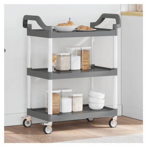 vidaXL 3patrový vozík šedý 81 x 41 x 92 cm hliník