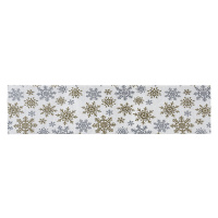 Dakls Běhoun Snowflakes bílá, 33 x 140 cm
