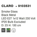 NOVA LUCE závěsné svítidlo CLARO kouřové sklo černý kov E27 1x12W 230V IP20 bez žárovky 9103531
