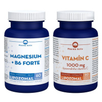 Pharma Activ Magnesium + B6 Forte Lipozomal + Vitamín C 1000 mg Lipozomal 60 tobolek + 60 tobole