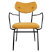 KARE Design Žlutá polstrovaná židle s područkami Viola