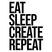 Ilustrace eat sleep create repeat, Finlay & Noa, 30x40 cm