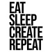 Ilustrace eat sleep create repeat, Finlay & Noa, 30 × 40 cm