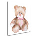 Impresi Obraz Medvídek s růžovou mašlí - 20 x 20 cm