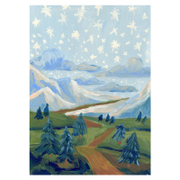 Ilustrace Snowing stars, Eleanor Baker, 30x40 cm