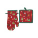 Vánoční kuchyňský set vánoční rukavice/chňapka HOLY TREE 19x30 cm/20X20 cm 100% bavlna Balení 2 