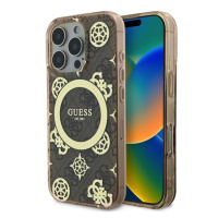 Guess IML 4G Peony MagSafe kryt pro iPhone 16 Pro Max hnědý