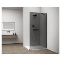 POLYSAN ESCA BLACK MATT jednodílná sprchová zástěna k instalaci ke stěně, kouřové sklo, 1100 ES1