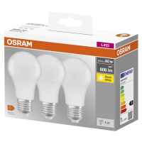 Osram LED žárovka, 3 kusy (Led koule 60 E27)