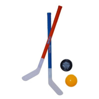 Hokejka pozemní 2ks plast 72cm + florbalový míček + plastový puk