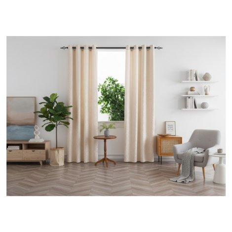 Zatemňovací závěs DUNES VELVET 140x250 cm, krémový Zavěšení: Řasící páska