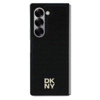 Zadní kryt DKNY PU Leather Repeat Pattern Stack Logo MagSafe pro Samsung Galaxy Z Fold6, černá