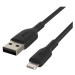Belkin BOOST Charge Braided Lightning/USB-A odolný kabel, 1m, černý