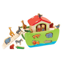 Dřevěná Noemova archa se zvířátky Stacking Toy Ark Eichhorn rozebíratelná s 16 figurkami od 12 m
