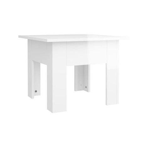SHUMEE Konferenční stolek bílý vysoký lesk 55 × 55 × 42 cm dřevotříska, 810241