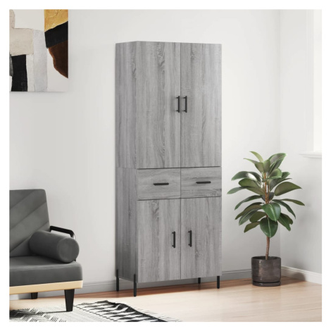 vidaXL Skříň highboard šedá sonoma 69,5 x 34 x 180 cm kompozitní dřevo