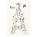 Mapa na zeď - Eiffelova věž, A3