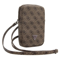 Pouzdro Guess PU 4G Triangle Logo Wallet Phone Bag Zipper Brown