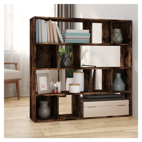 vidaXL Knihovna / dělicí stěna kouřový dub 105 x 24 x 102 cm