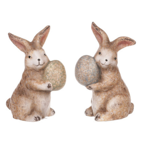 Dekorační soška Velikonoční zajíček s vajíčkem, mix 2 druhů Asko
