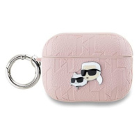 Karl Lagerfeld PU Embossed Karl and Choupette Heads Pouzdro pro AirPods Pro 2 Pink