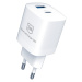 Nabíječka cestovní 3mk Hyper Charger 33W, GaN, 1x USB + 1x USB-C (PD), bílá