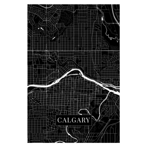 Mapa Calgary black, 26.7 × 40 cm